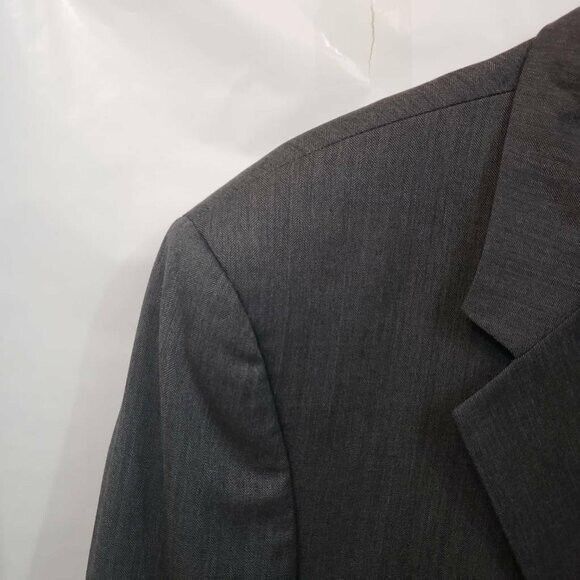 Jos A Bank Signature Collection Blazer Men 46 L Gray Two Button 100% Wool Jacket - Picture 4 of 7